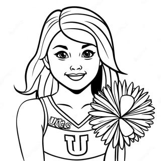 Utah Utes Cheerleader Coloring Page 64583-51934