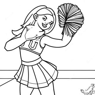 Utah Utes Cheerleader Coloring Page 64583-51935