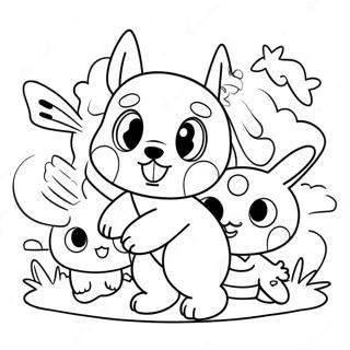 Cute Riley Playing With Friends Coloring Page 64593-51940