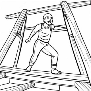 American Ninja Warrior Obstacle Course Coloring Page 64602-51943