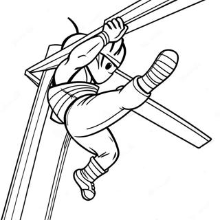 American Ninja Warrior Contestant In Action Coloring Page 64603-51957