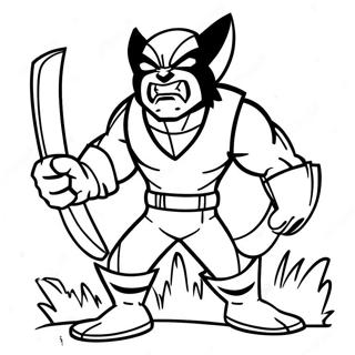 Adventurous Wolverine Kid Coloring Page 64613-51951