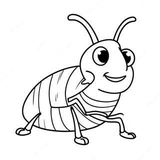 Funny Cartoon Cockroach Coloring Page 64633-51969