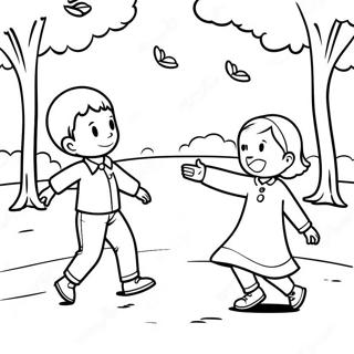 Omar And Hana Playing In The Park Coloring Page 64653-51983