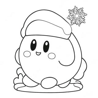 Charming Ice Kirby With Snowflakes Coloring Page 64663-51991