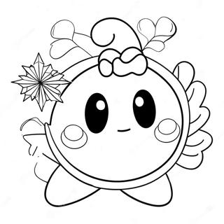 Charming Ice Kirby With Snowflakes Coloring Page 64663-51992