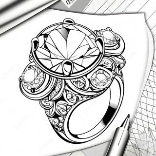 Sparkling Engagement Ring Coloring Page 64683-52010