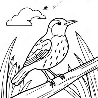 Western Meadowlark Clipart Coloring Pages