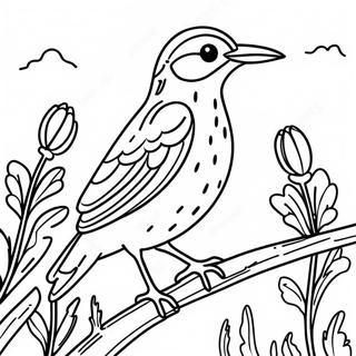 Western Meadowlark Singing Coloring Page 64702-52022