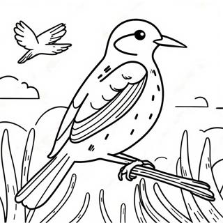 Colorful Western Meadowlark In Flight Coloring Page 64703-52025