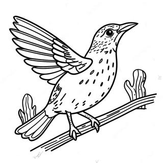 Colorful Western Meadowlark In Flight Coloring Page 64703-52027