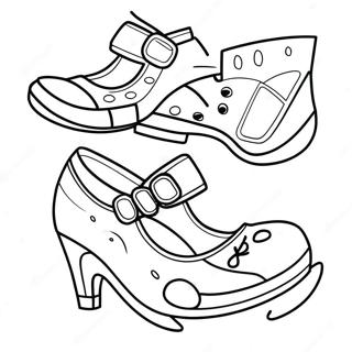 Cute Girl Shoes Coloring Page 64712-52030