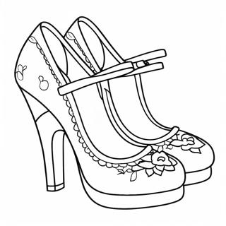 Cute Girl Shoes Coloring Page 64712-52032