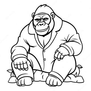 Sleepy Gorilla In Pajamas Coloring Page 64733-52049