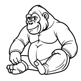 Sleepy Gorilla In Pajamas Coloring Page 64733-52051