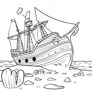 Shipwreck Scene Coloring Page 64742-52064