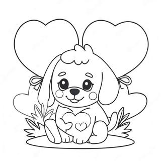 Valentines Puppy Coloring Pages