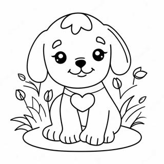 Valentines Puppy Coloring Pages