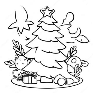 Tropical Christmas Tree Coloring Page 64792-52097