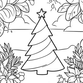 Tropical Christmas Tree Coloring Page 64792-52098