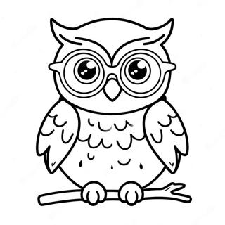 Cute Owl With Glasses Coloring Page 64803-52105