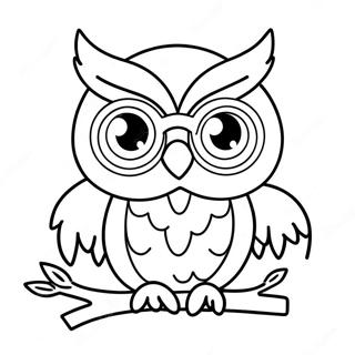 Cute Owl With Glasses Coloring Page 64803-52106