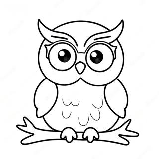 Cute Owl With Glasses Coloring Page 64803-52107