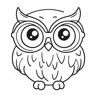 Cute Owl With Glasses Coloring Page 64803-52108