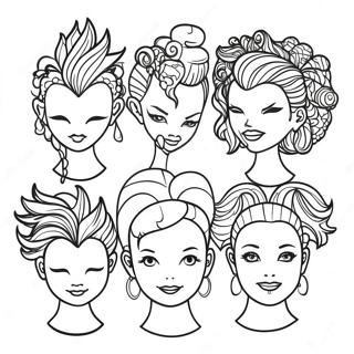 Wild And Wacky Hairdos Coloring Page 64813-52113