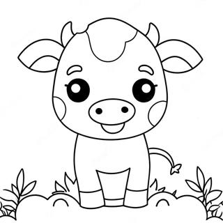 Cute Kawaii Cow Coloring Pages