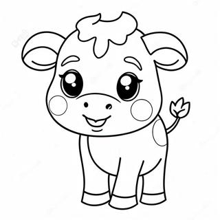 Cute Kawaii Cow Coloring Page 64822-52118