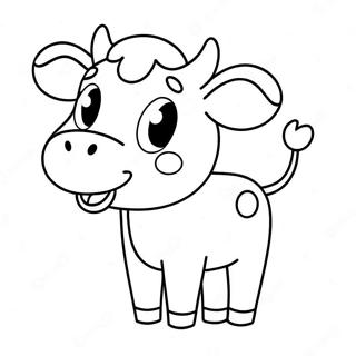 Cute Kawaii Cow Coloring Page 64822-52119