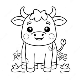 Cute Kawaii Cow Coloring Page 64822-52120