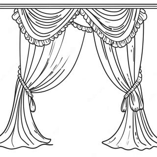 Elegant Velvet Drapes Coloring Page 6482-5341