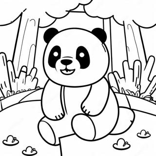 Cute Minecraft Panda In Forest Coloring Page 64843-52139