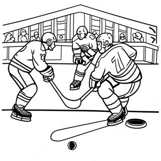 Exciting Hockey Game Scene Coloring Page 64883-52169