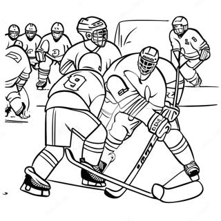 Exciting Hockey Game Scene Coloring Page 64883-52171