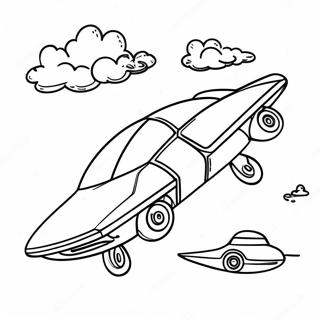 Flying Car In The Sky Coloring Page 64912-52190