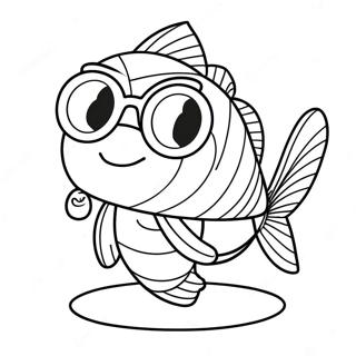 Cute Fortnite Fishy With Sunglasses Coloring Page 64963-52233