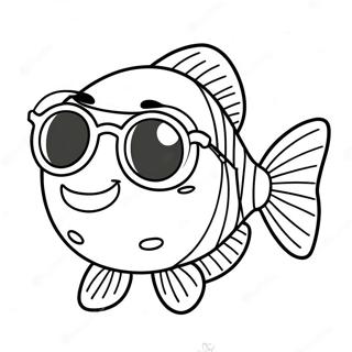 Cute Fortnite Fishy With Sunglasses Coloring Page 64963-52234