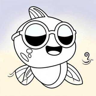 Cute Fortnite Fishy With Sunglasses Coloring Page 64963-52236