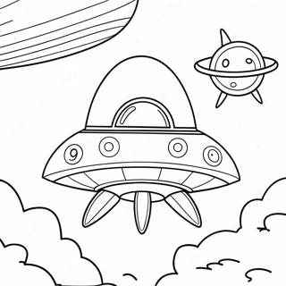 Colorful Alien Spaceship Coloring Page 64983-52249