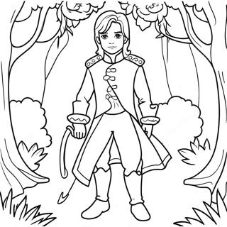 Charming Prince In A Magical Forest Coloring Page 65023-52283