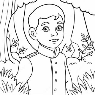 Charming Prince In A Magical Forest Coloring Page 65023-52284