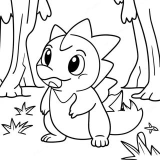 Cyndaquil In A Fiery Forest Coloring Page 65033-52291