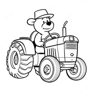 Tractor Ted Driving His Colorful Tractor Coloring Page 65043-52301