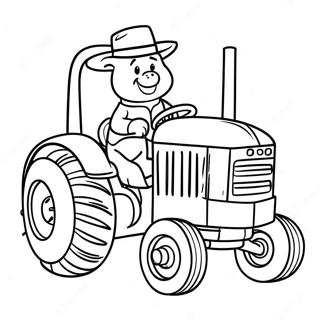 Tractor Ted Driving His Colorful Tractor Coloring Page 65043-52302