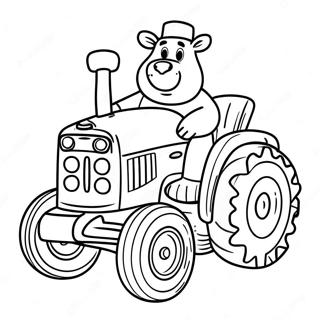 Tractor Ted Driving His Colorful Tractor Coloring Page 65043-52303