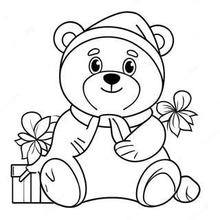 Christmas Bear Coloring Page 65052-52298