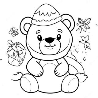 Christmas Bear Coloring Page 65052-52299